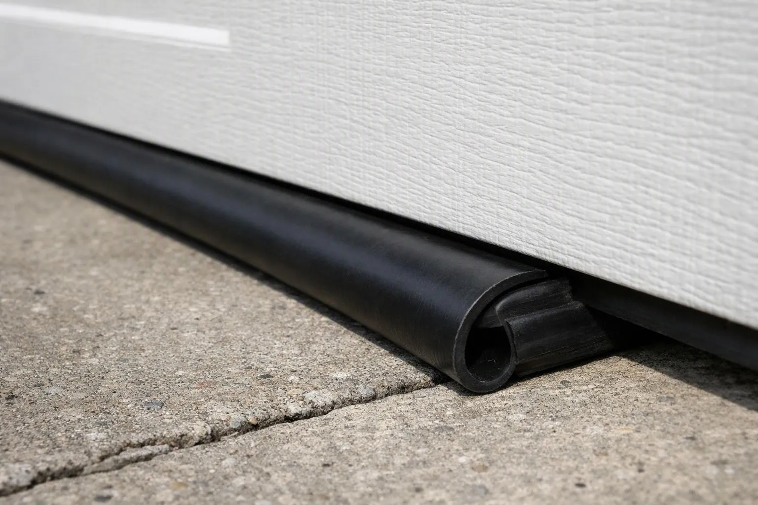 Garage door bottom seal ready to be fitted